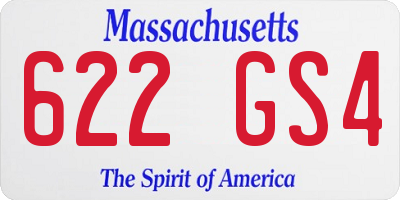 MA license plate 622GS4