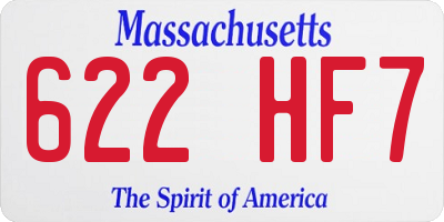 MA license plate 622HF7