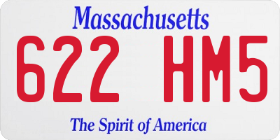 MA license plate 622HM5