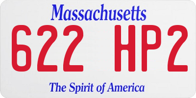 MA license plate 622HP2