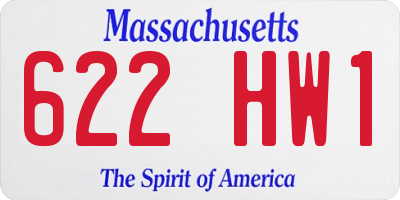 MA license plate 622HW1