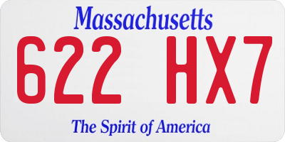 MA license plate 622HX7