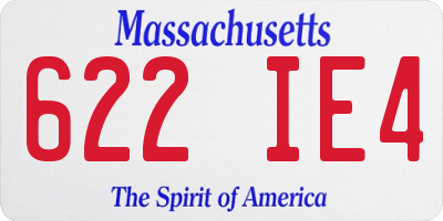 MA license plate 622IE4