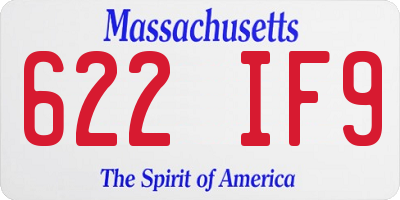 MA license plate 622IF9