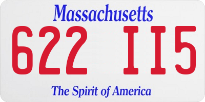 MA license plate 622II5