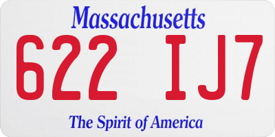 MA license plate 622IJ7