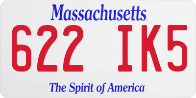 MA license plate 622IK5