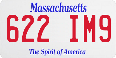 MA license plate 622IM9