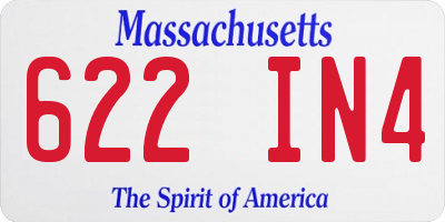 MA license plate 622IN4