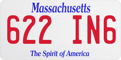 MA license plate 622IN6