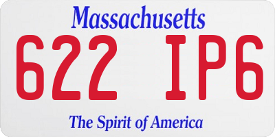 MA license plate 622IP6