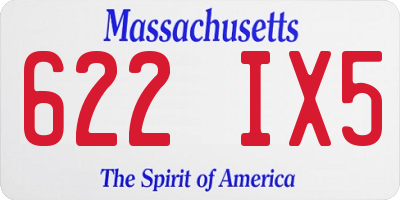 MA license plate 622IX5