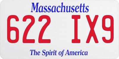 MA license plate 622IX9