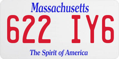 MA license plate 622IY6