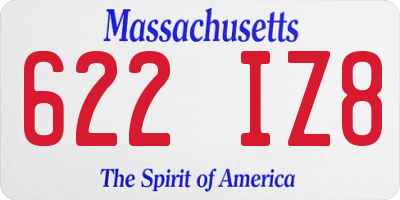 MA license plate 622IZ8