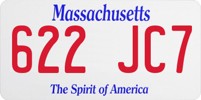 MA license plate 622JC7