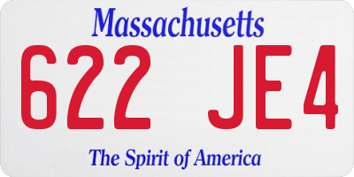 MA license plate 622JE4
