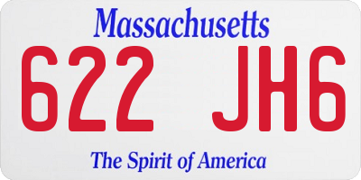 MA license plate 622JH6