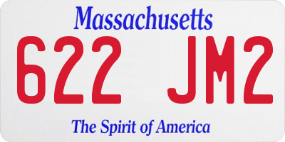 MA license plate 622JM2