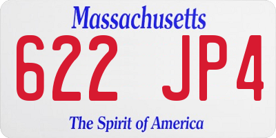 MA license plate 622JP4