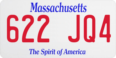 MA license plate 622JQ4