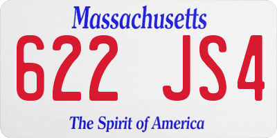 MA license plate 622JS4