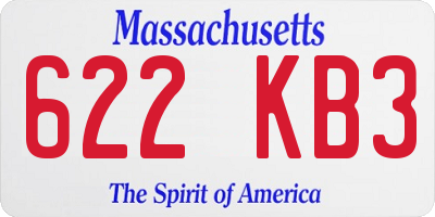 MA license plate 622KB3