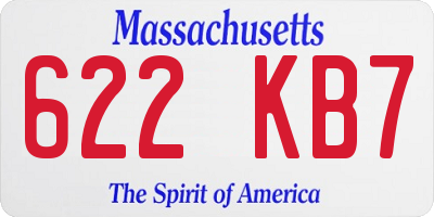 MA license plate 622KB7