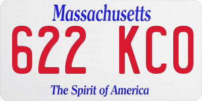 MA license plate 622KC0