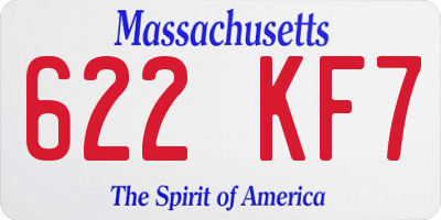 MA license plate 622KF7