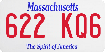 MA license plate 622KQ6