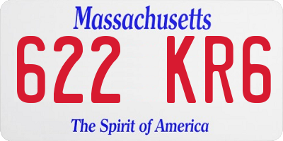 MA license plate 622KR6