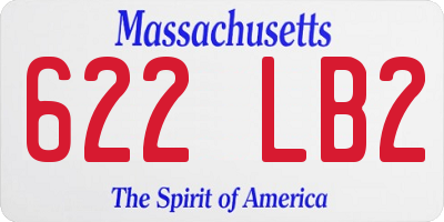 MA license plate 622LB2
