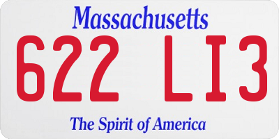 MA license plate 622LI3