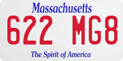 MA license plate 622MG8