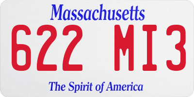 MA license plate 622MI3