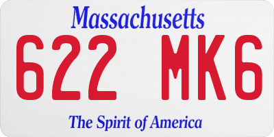 MA license plate 622MK6