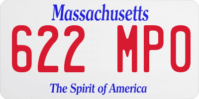MA license plate 622MP0