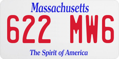 MA license plate 622MW6