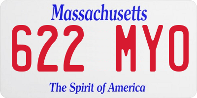 MA license plate 622MY0