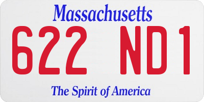 MA license plate 622ND1