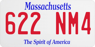 MA license plate 622NM4