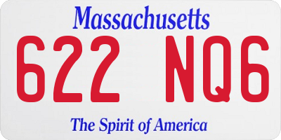 MA license plate 622NQ6