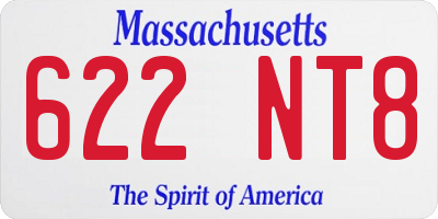 MA license plate 622NT8