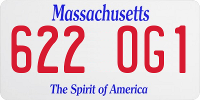 MA license plate 622OG1