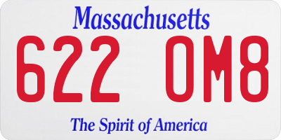 MA license plate 622OM8