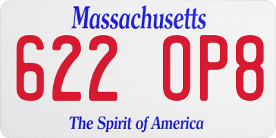 MA license plate 622OP8