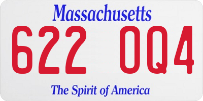MA license plate 622OQ4