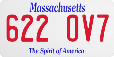 MA license plate 622OV7