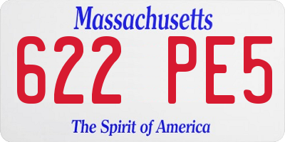 MA license plate 622PE5